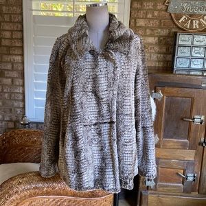 KAREN KANE FAUX FUR OPEN FRONT JACKET 2X